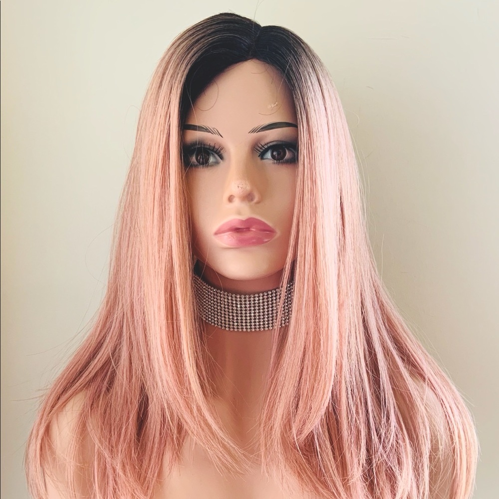 Very Pretty Dusty Pink “Put On & Go” Unisex Premium Fiber Wig -Daily Wear/Events